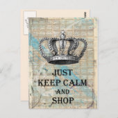 Houd kalm en koop  Abstract kunstontwerp Briefkaart (Voorkant / Achterkant)