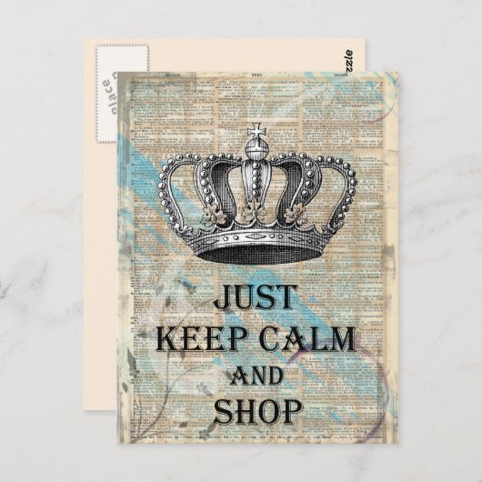 Houd kalm en koop  Abstract kunstontwerp Briefkaart (Voorkant / Achterkant)