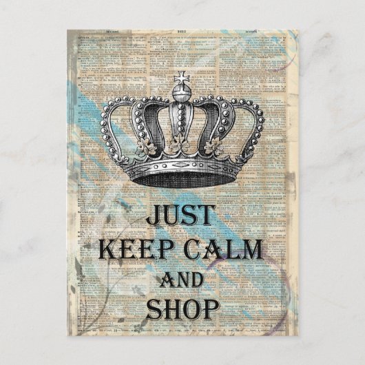 Houd kalm en koop  Abstract kunstontwerp Briefkaart (Voorkant)