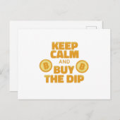 Houd kalm en koop de dip - grappige crypto briefkaart (Voorkant / Achterkant)