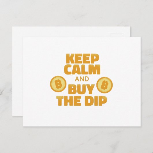 Houd kalm en koop de dip - grappige crypto briefkaart (Voorkant / Achterkant)