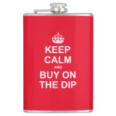 Houd kalm en koop op de dip heupfles (Voorkant)