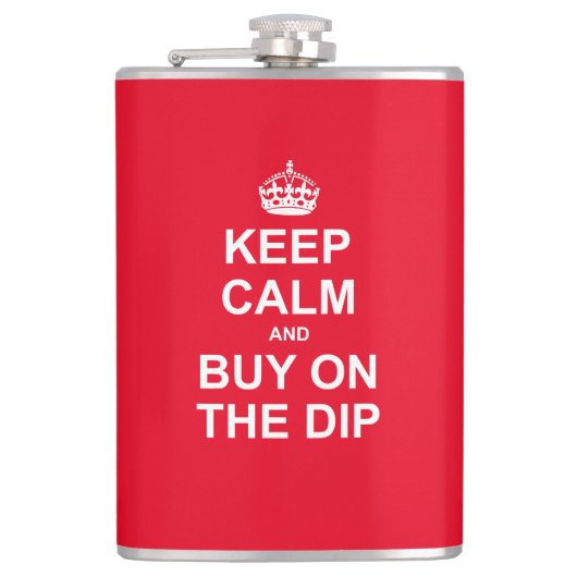 Houd kalm en koop op de dip heupfles (Voorkant)