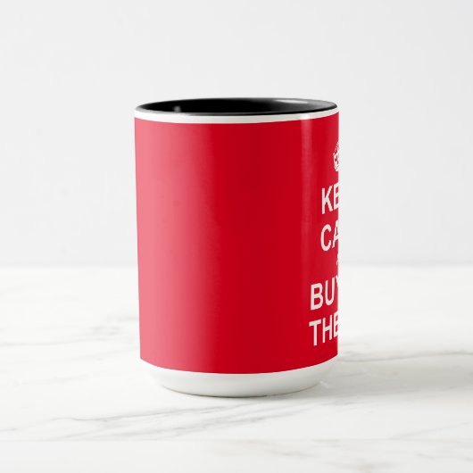 Houd kalm en koop op de dip mok (Midden)