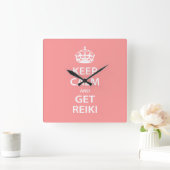 Houd Kalm en krijg Reiki Vierkante Klok (Huis)