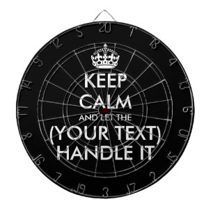 Houd kalm en laat (aangepaste tekst) het grappig a dartbord