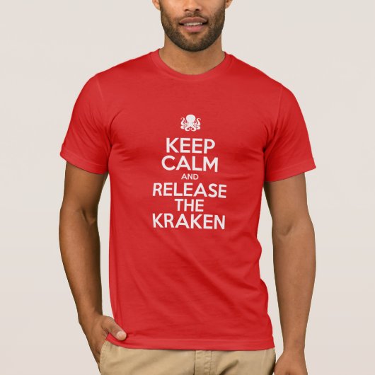 Houd kalm en laat de Kraken los T-shirt (Voorkant)