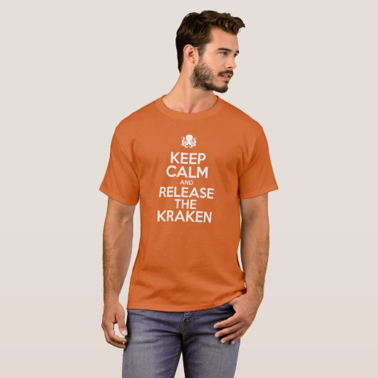 Houd kalm en laat de Kraken los T-shirt (Voorkant volledig)