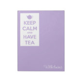 Houd kalm en laat de Lavender van Tea Personeel Notitieblok (Linkerzijde)