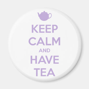 Houd kalm en laat de Lavender van Tea Ronde Magnet