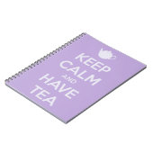 Houd kalm en laat de tea Lavender-laptop staan Notitieboek (Linkerzijde)