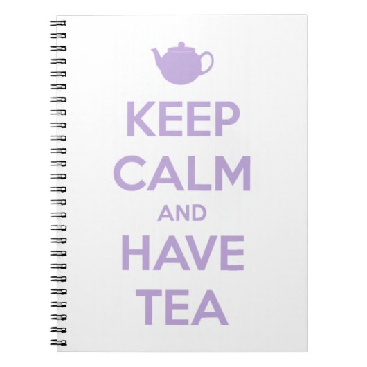 Houd kalm en laat de tea-lavender/White-laptop sta Notitieboek (Voorkant)