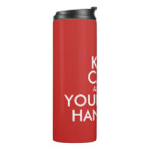 Houd kalm en laat de thermische mok van de tumbler (Gedraaid links)