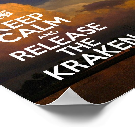 Houd kalm en laat het Poster van Kraken los (Hoek)