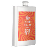 Houd kalm en laat Jouw tekst Oranje ronddraaien Heupfles (Rechts)