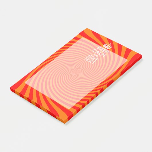 Houd kalm en laat Jouw tekst Oranje ronddraaien Post-it® Notes (Schuin)