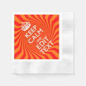 Houd kalm en laat Jouw tekst Oranje ronddraaien Servetten (Voorkant)