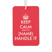 Houd kalm en laat (naam) het grappig gebruiken luchtverfrisser (Achterkant)