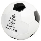 Houd kalm en laat (naam) het leuke voetbal aan. (Drie kwart)