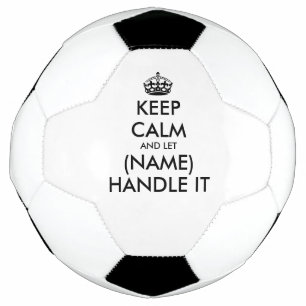 Houd kalm en laat (naam) het leuke voetbal behande