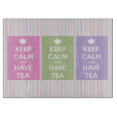 Houd kalm en laat theekollage snijplank (Voorkant)