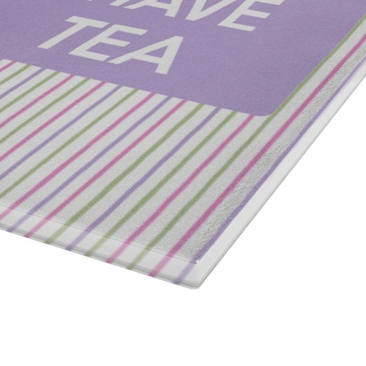 Houd kalm en laat theekollage snijplank (Hoek)