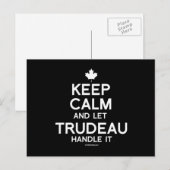 Houd kalm en laat Trudeau het omgaan - wit .png Briefkaart (Voorkant / Achterkant)