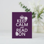 Houd kalm en las aan (in om het even welke kleur) briefkaart (Staand voorkant)