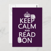 Houd kalm en las aan (in om het even welke kleur) briefkaart (Voorkant / Achterkant)