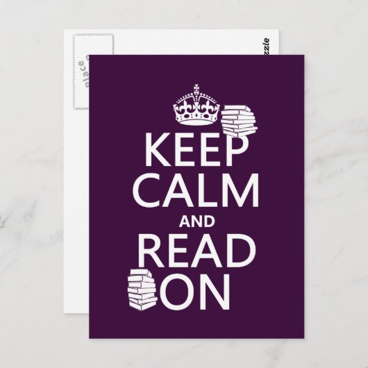 Houd kalm en las aan (in om het even welke kleur) briefkaart (Voorkant / Achterkant)