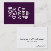 Houd kalm en las aan (in om het even welke kleur) visitekaartje (Voorkant / Achterkant)