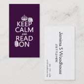 Houd kalm en las aan (in om het even welke kleur) visitekaartje (Voorkant / Achterkant)