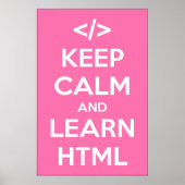 Houd kalm en leer het Poster van HTML (Voorkant)