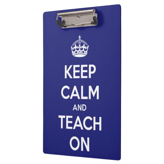 Houd kalm en leer op Blauw Gepersonaliseerd Klembo Klembord (Links)