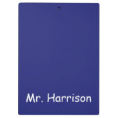 Houd kalm en leer op Blauw Gepersonaliseerd Klembo Klembord (Achterkant)