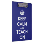 Houd kalm en leer op Blauw Gepersonaliseerd Klembo Klembord (Rechts)