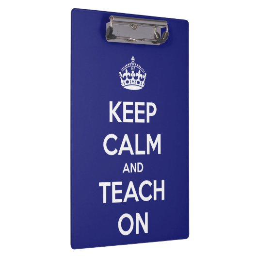 Houd kalm en leer op Blauw Gepersonaliseerd Klembo Klembord (Rechts)