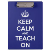 Houd kalm en leer op Blauw Gepersonaliseerd Klembo Klembord (Voorkant)