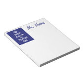 Houd kalm en leer op blauw notitieblok (Schuin)