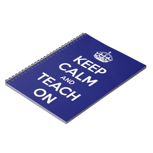 Houd kalm en leer op blauw notitieboek (Linkerzijde)