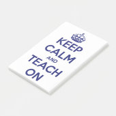 Houd kalm en leer op Blauw op Wit Post-it® Notes (Schuin)