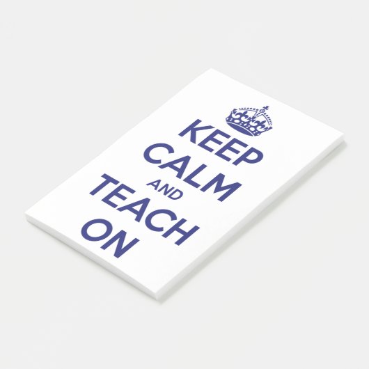 Houd kalm en leer op Blauw op Wit Post-it® Notes (Schuin)