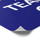 Houd kalm en leer op blauw Poster (Hoek)