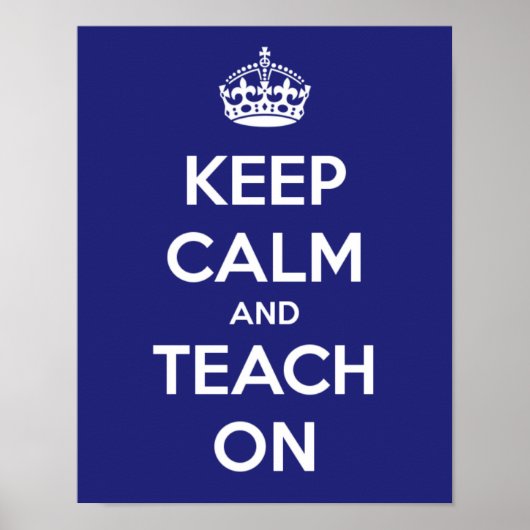 Houd kalm en leer op blauw Poster (Voorkant)