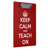 Houd kalm en leer op rood, aangepast klembord (Rechts)