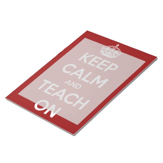 Houd kalm en leer op rood groot Notitieblok (Schuin)