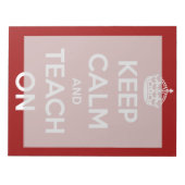 Houd kalm en leer op rood groot Notitieblok (Voorkant)