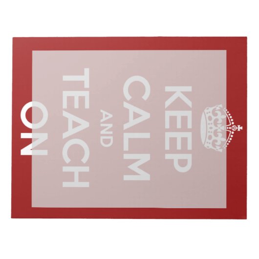 Houd kalm en leer op rood groot Notitieblok (Voorkant)