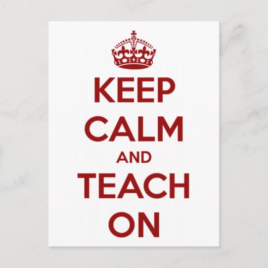 Houd kalm en leer op rood/wit briefkaart (Voorkant)