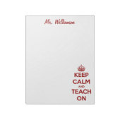 Houd kalm en leer op rood/wit notitieblok (Linkerzijde)